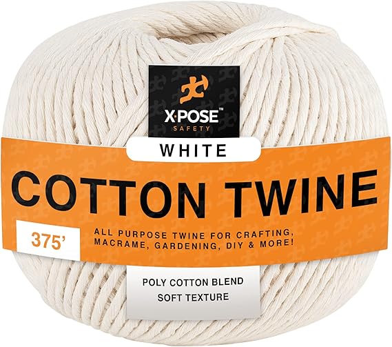 Cotton Twine - Food Grade Cotton String Ball - Bakers, Butchers Twine for Meat, Cooking Twine for Rotisserie, Kitchen - Natural White String Line for Crafts, Gift Wrapping