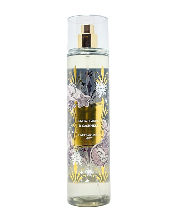 Bath and Body Snowflakes & Cashmere Fine Fragrance Mist 8 fl oz / 236 ml Fragrance notes: vanilla cashmere cream, caramel woods and frosted clementine