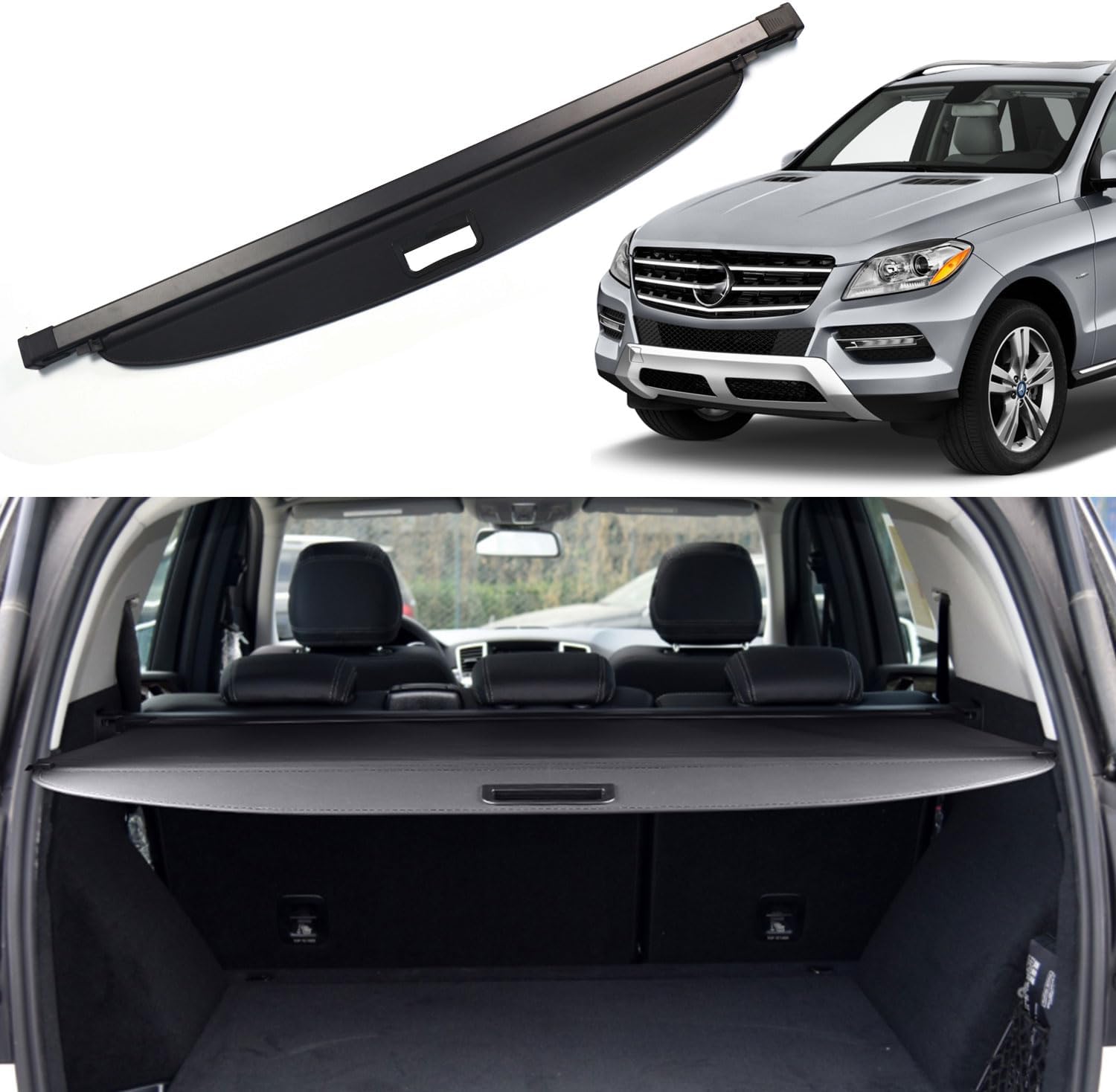 Cargo Cover for Mercedes Benz ML 2012-2015 GLE 2016-2019 Accessories Trunk Organizer Rear Security Shielding Shade, Beige