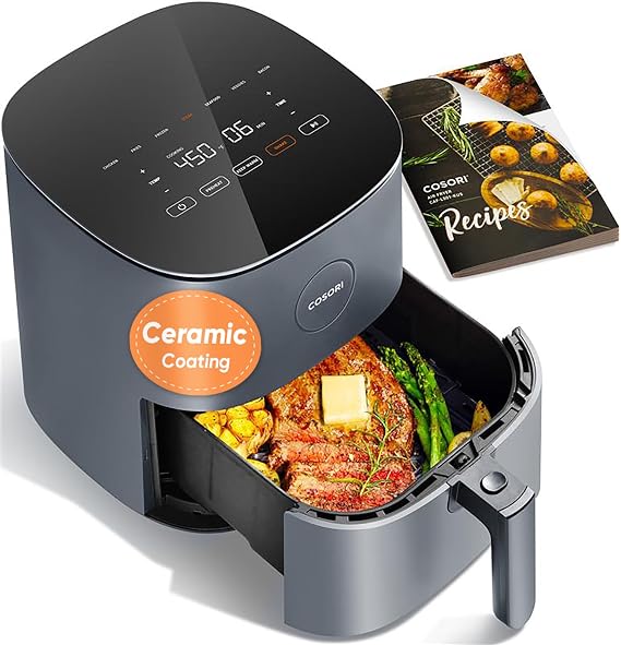 Cosori Air Fryer Pro LE 5 Qt, 9-in-1, Ceramic Coating, 20 Liners, Green | Air Fry, Roast, Bake, Dehydrate, Broil, Frozen, Reheat, Max 450F, Shake