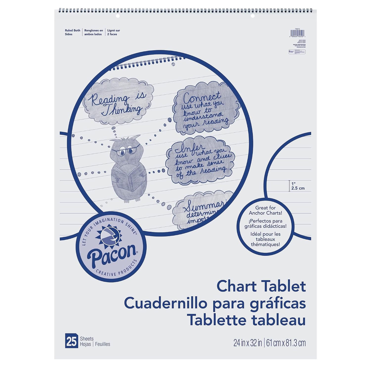 Pacon® Chart Tablet, 24 x 32, 1 Ruled, 25 Sheets Office Product – September 1, 2009