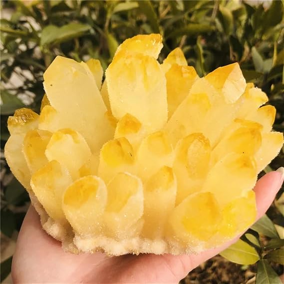 AtkitS Crystal Quartz Cluster Specimen Natural Citrine Home Decoration (700-800g)