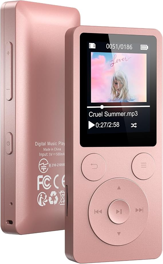 MP3 Player 32GB Bluetooth 5.3, Mini 37g with Physical Keys