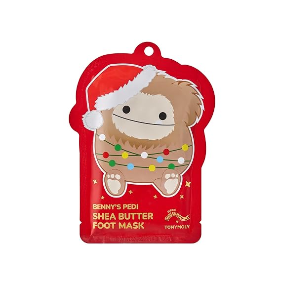 TONYMOLY x Squishmallows Benny Pedi Foot Mask Limited Edition Holiday Hydrating Foot Treatment with Shea Butter Moisturizing Korean Foot Mask to Soothe & Restore Dry, Cracked Heels