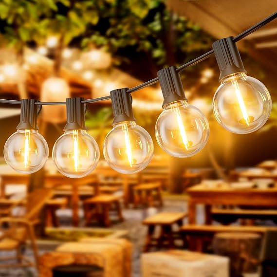 LED Outdoor String Lights 150FT/45M Festoon Lights Shatterproof [Energy Class G]