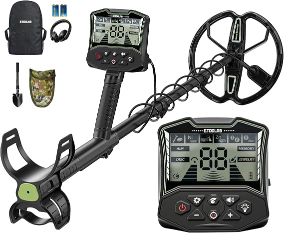ETOOLAB Metal Detector for Adults Professional, 6 Modes,12" IP68 Waterproof