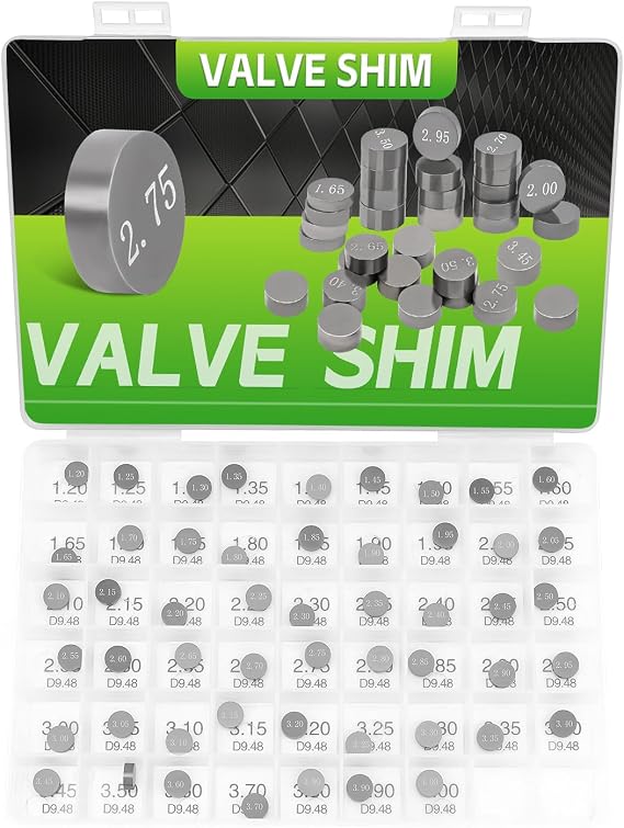 Adjustable Valve Shim Kit 9.48mm O.D. 1.20mm-4.00mm Thick for LT-Z400 QuadSport Z 2003-2012 LTR450Z LT-R450 QuadRacer 2006-2011/ YFZ450R YZ250FX YZF-R1 WR250F/KFX400(52pcs)