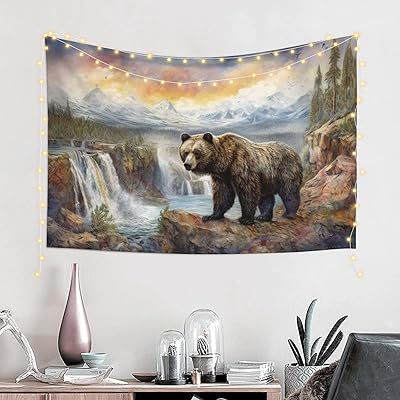 Baxozud The Bears in the Forest Park Tapestry Home decoration Tapestry Psychedelic Tapestry Wall hanging Bedding Tapestry