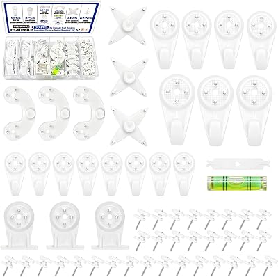 maierke 100PCS Picture Hanging Kit, Picture Hangers for Concrete Walls,Stucco Concrete Hooks Cinder Block Wall Hangers for Photo Frame,Canvas,Clock, House Decoration No Damage Invisible Nails