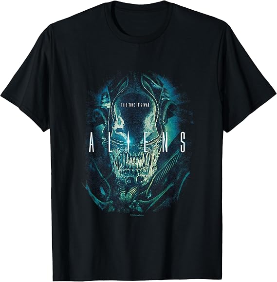 Aliens Iconic Xenomorph This Time It's War Big Chest Poster T-Shirt