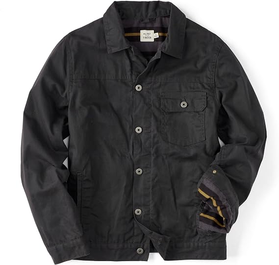 Huckberry Flint and Tinder Men's Flannel-Lined Waxed Trucker Jacket