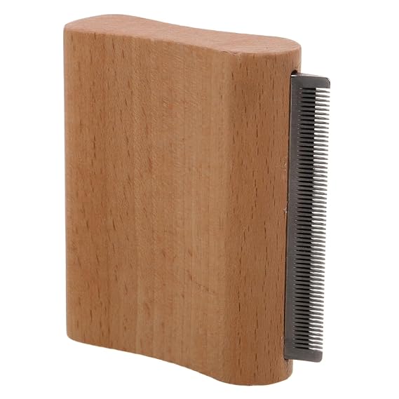 Abaodam PET Deshedding Brush Wooden Grooming Tool 7.5cm Horse Hair Comb Effective Shedding Remover Ergonomic Handle and Comfortable to Hold