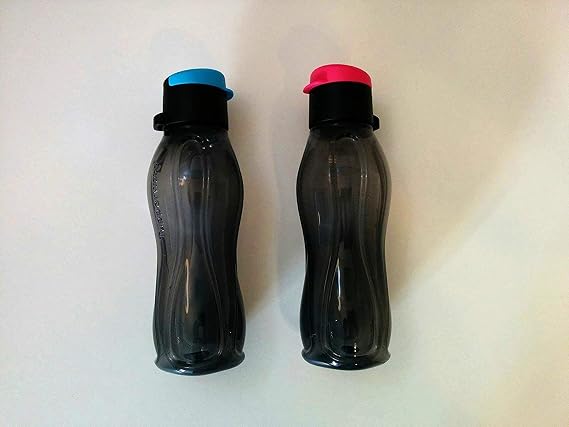 Tupperware 2 pc Black 310 ml flip top bottles