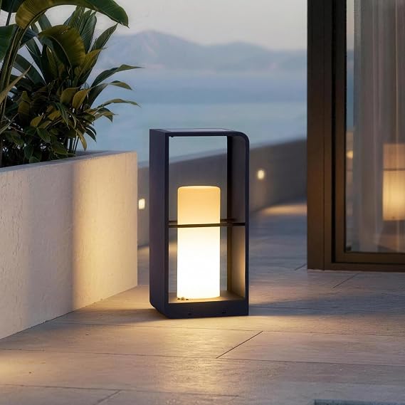 Outdoor Solar Lanterns Waterproof IP65, LED Outdoor Floor Lamp | Smart Dimmable Floor Lamps with Remote Brightness & Timer Control, Solar Powered Outside Lantern Dusk to Dawn for Patio