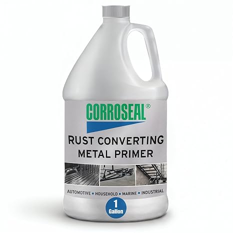 Corroseal Rust Converter & Metal Primer Stops & Prevents Corrosion on Metal, Pro-Grade Rust Inhibitor for Cars, Trucks, Trailers, Marine & Industrial Equipment, 1 Gallon
