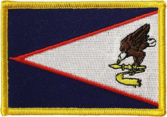 American Samoa Flag Embroidered Sew on/Iron on Rectangular Patch, Approx. Size 2.25" x 3.25"
