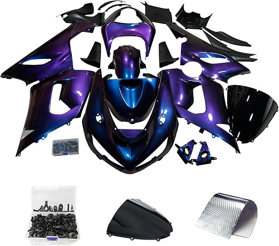 Blue Purple Chameleon Look Fairings Kit Fit For Kawasaki 2005-2006 Ninja 650 ZX-6R ZX636 ABS Plastic Full Body Fairing Kit