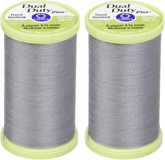 [2-Pack] Coats & Clark Dual Duty Plus Hand Quilting Thread 325yds Slate s960-0620