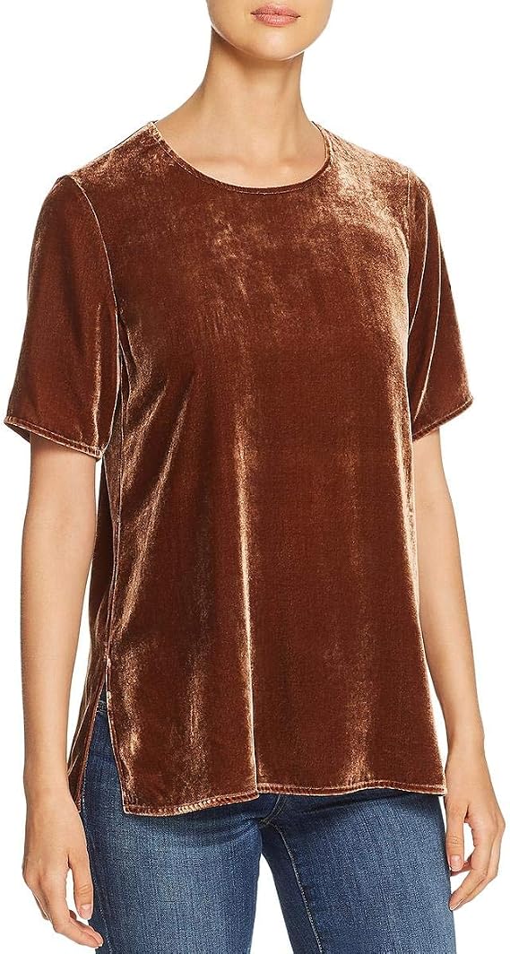 Eileen Fisher Womens Velvet Pullover Blouse