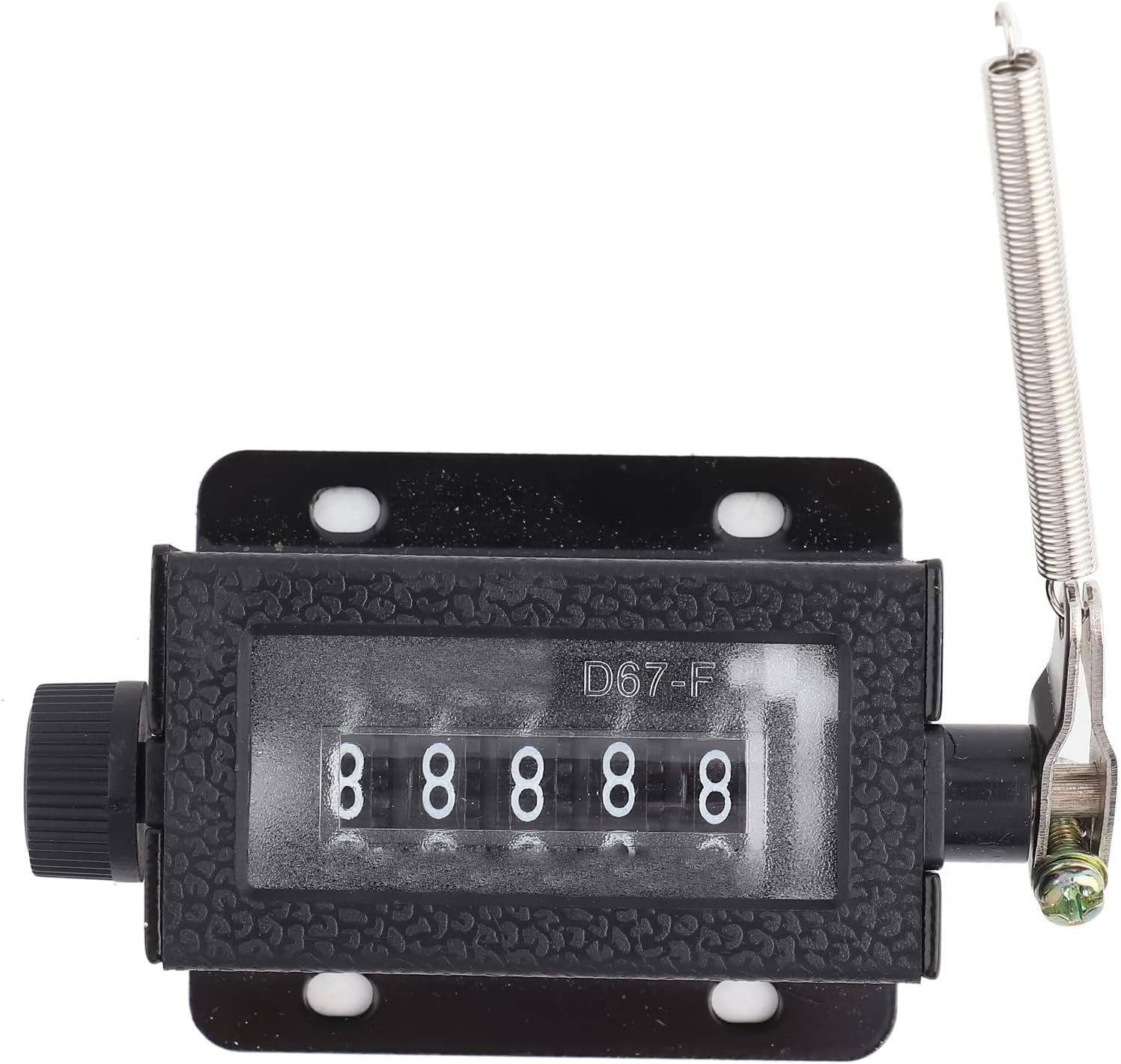 D67‑F 5 Digit Manual Counter Mechanical Reciprocating Movement Counter Resettable Hand Pull Stroke Tally Counter 0-99999