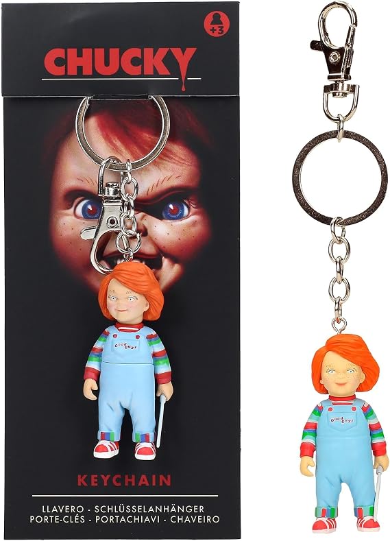 SD TOYS Child's Play Chucky 2-Inch Figural PVC Keychain, Keyring Holder