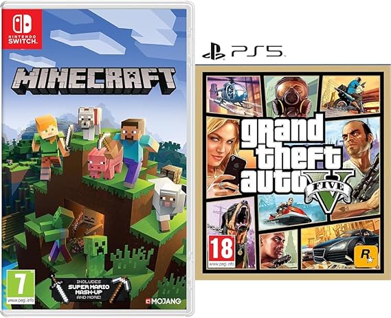 Minecraft (Nintendo Switch) & Grand Theft Auto V (PS5)