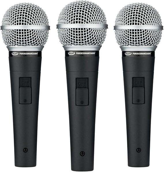 Pure Resonance Audio UC1S Ultra-Clear Dynamic Vocal Microphone (3 Pack)