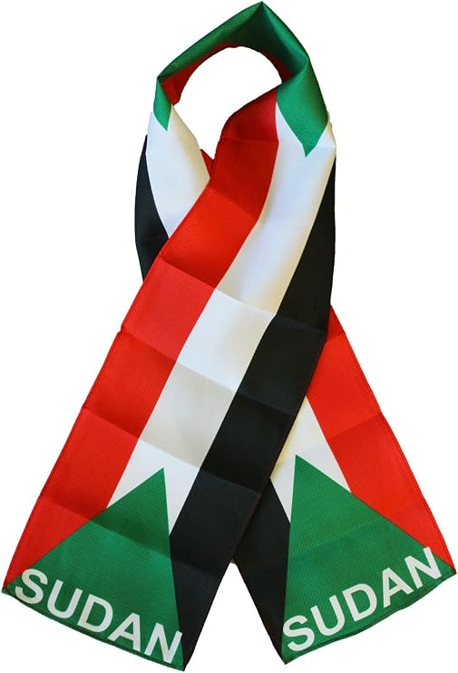 Flagline Sudan Flag Lightweight Polyester Fashion Scarf 8" x 60"