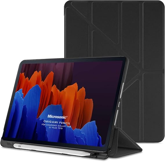Microsonic Samsung Galaxy Tab S10 FE Plus için Kılıf Origami Pencil Siyah [Galaxy Tab S10 FE Plus X620 ile Uyumlu Kılıf - Siyah]