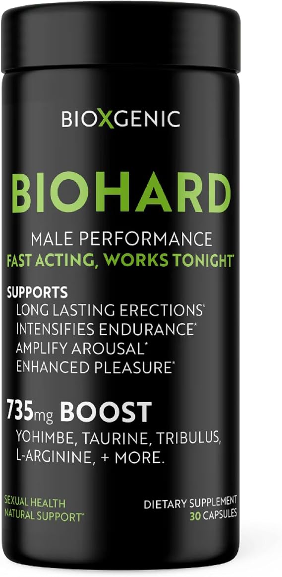 BioXgenic BIOHARD Male Performance Booster & Pre-Workout - 30 Capsules