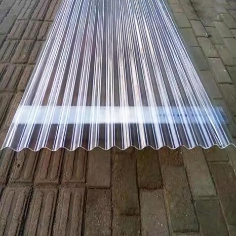 Corrugated Roofing Sheets,Clear Roof Sheet,1.5mm Thick FRP Daylighting Plate,Flame Retardant Cladding Walling Sheeting,Rainproof Board,Roof Panels for Garage Carport (1 Pcs,0.9x1.2m/35x47in)