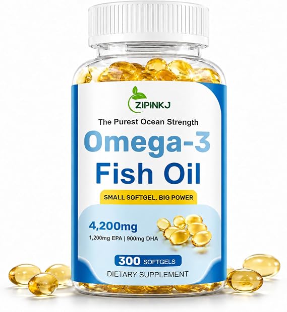 Omega-3 Fish Oil 4200mg, Burpless Mini Softgels, Wild-Caught, 300 Count