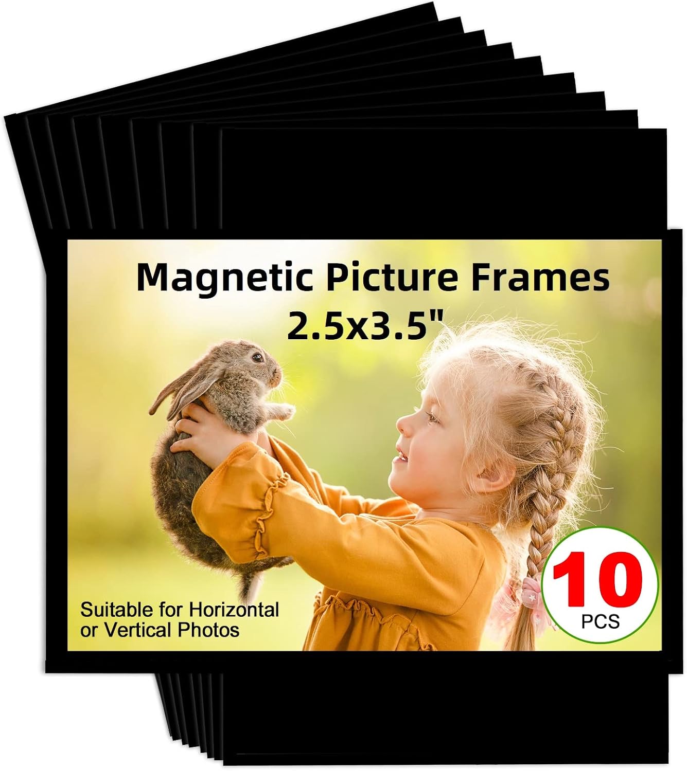 CHUNNIAO Green Magnetic Picture Frame 4X6 for Refrigerator 10 Pack,Photo Magnets Sleeves