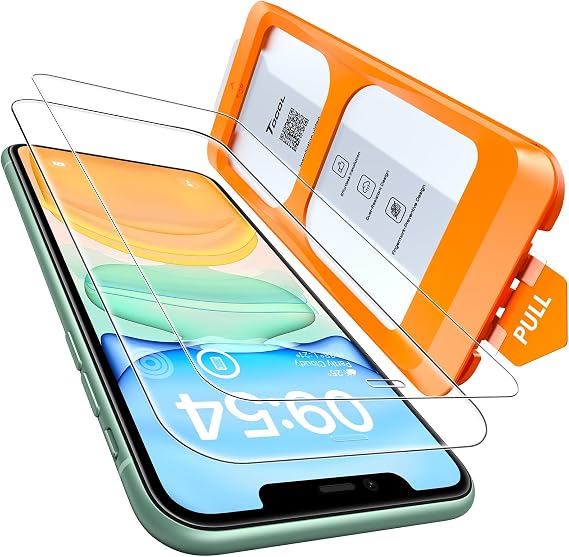 TOCOL for iPhone 11 / iPhone XR Screen Protector 9H Hardness Military Grade Shatterproof HD Tempered Glass Full Coverage Easy Installation Case Friendly 2 Pack | Military Grade Shatterproof