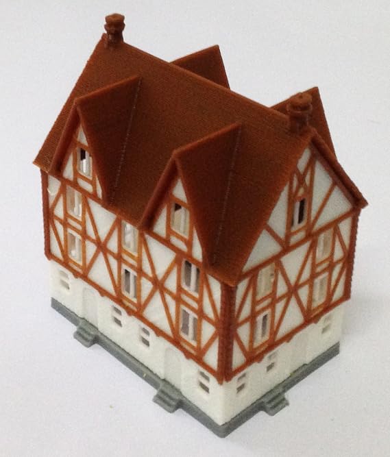 Outland Models Train Railway Layout Half Timbered House (Medium) Z Scale 1:220