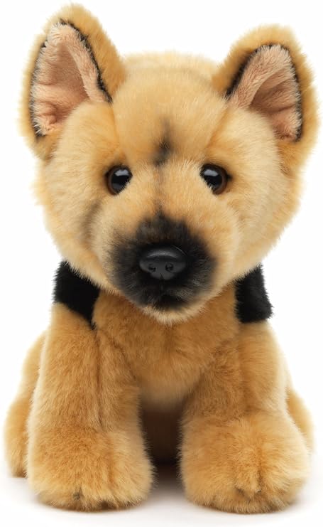 Uni-Toys - German Shepherd, Sitting - 19 cm (Height) - Plush Dog - Plush Toy, Cuddly Toy