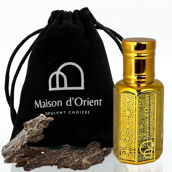 MdO Oud Wood Perfume Oil 12 mL Exotic Oud Sandalwood and Spice Unisex Attar. Long Lasting Alcohol Free Oil, Compliment Magnet Pocket Size