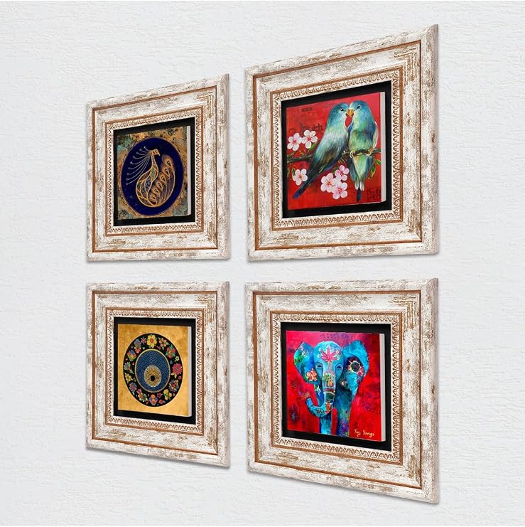 Pinecone Stone Fil, Kuş, Tavus Kuşu, Nazar Taş Duvar Tablosu - Çerçeveli Taş Tablo - Dekoratif Duvar Sanatı - Modern Ev ve Ofis Duvar Dekoru T4-333