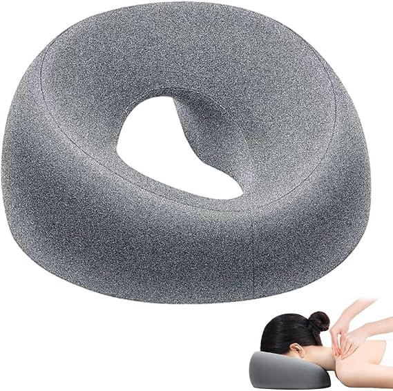 Foreverup Face Down Pillow, Massage Headrest for Bed, Breathable Table Face Cradle Rest Cushion, U-Shaped Massage Face Pillow, Removable Memory Foam Beauty Pillow for Spa, Salons, Massage