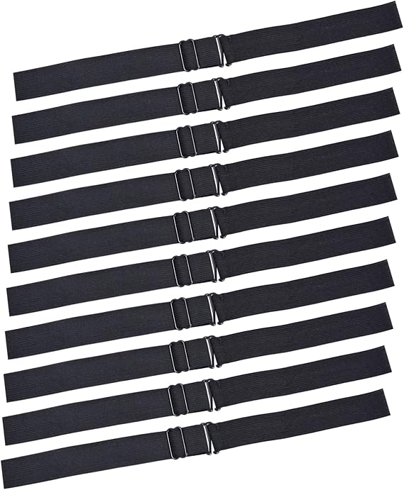 Pack of 10 Adjustable Elastic Wig Bands Non-Slip Wig Band Hairband Headband for Wig Making (1 x 12 Inches)