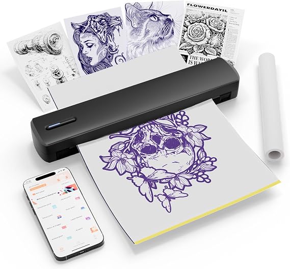 Tattoo Stencil Printer, Portable Bluetooth Thermal Transfer Machine