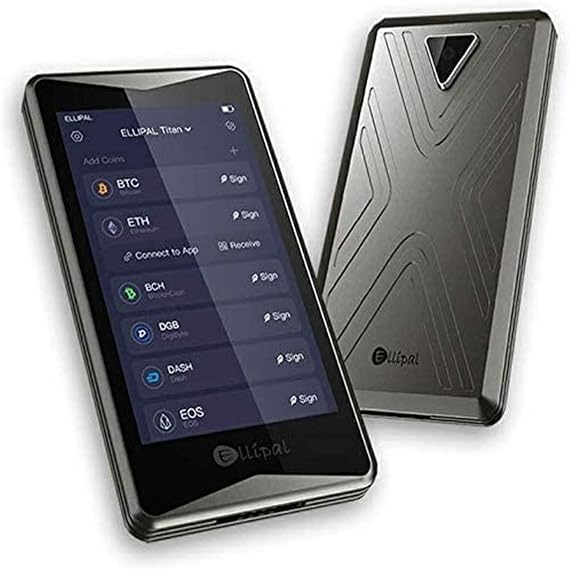 ELLIPAL Titan Crypto Hardware Wallet - Cold Wallet, Multi-Currency&Token Support, Anti-Disassembly&Tampering, Internet Isolated, Easy Exchange& Trade, Support BTC XRP ETH USDT and More Tokens