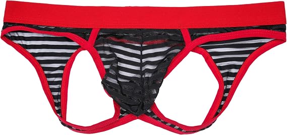 Men's Semi-Transparent Jockstrap Thong Underwear T-Back Thong G-String Underpants