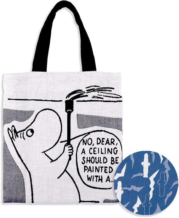 MOOMIN 47-8327180 Comic Reversible Mini Bag, Blue, Double Gauze, Approx. H9.4 x W9.1 inches 24 x 23 cm