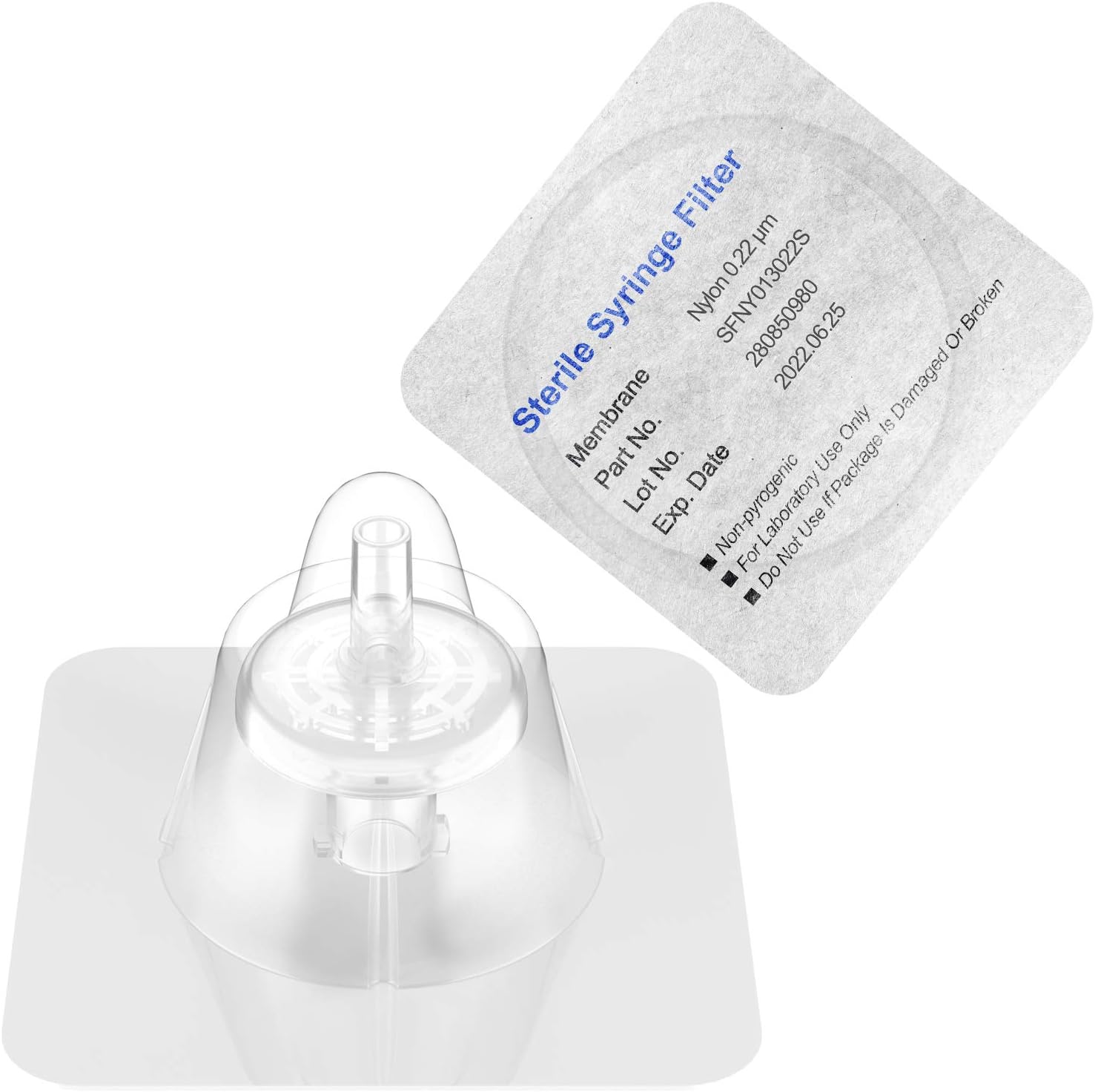 Biomed Scientific Sterile Syringe Filters Nylon Membrane 13mm Diameter 0.22um Pore Size Individually Packed 10Pcs