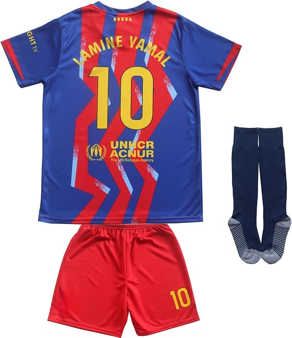 LeenBD #10 Y.Kids Soccer Jersey Shirts Football Futbol Socks Set Youth Sizes