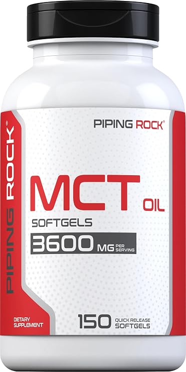Piping Rock MCT Oil Softgel Capsules 3600mg | 150 Pills
