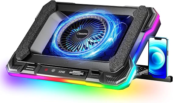 Classone GT100 Gaming Laptop Sogutucu 2200RPM, Rgb Işıklı, LED Display Notebook soğutucu stand