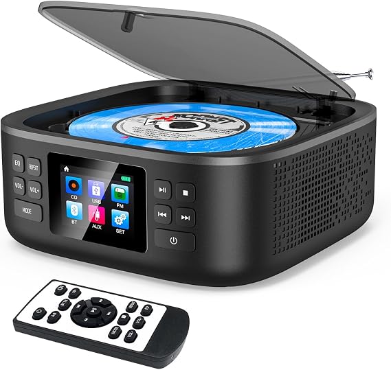 Portable CD Player with Bluetooth and Speakers Desktop CD Players for Home