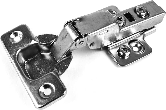 Berta (2 Pieces) Half Overlay Soft Close Frameless Hinges, 110 Degree 6-Ways 3-Cam Adjustment Concealed Kitchen Cabinet Door Hinges